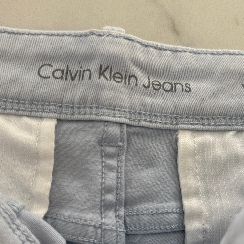 Calvin Klein Jeans pale blue denim waistband with logo
